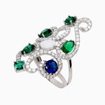 серебряное кольцо с цирконом  57090481